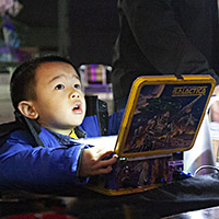Kid with lunchbox at Napa